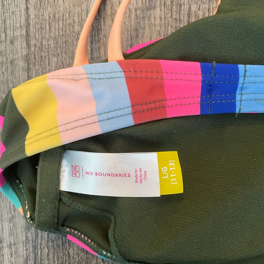 No Boundaries Salsa Stripe Bralette Bikini Top - Picture 6 of 7